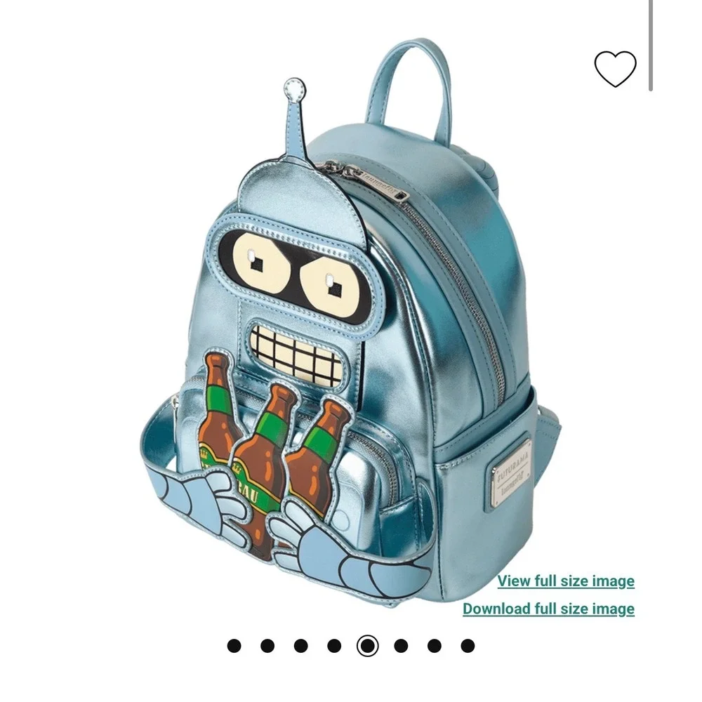 Loungefly Futurama Bender WonderCon Mini Backpack‎ Metallic Silver FTRBK0001